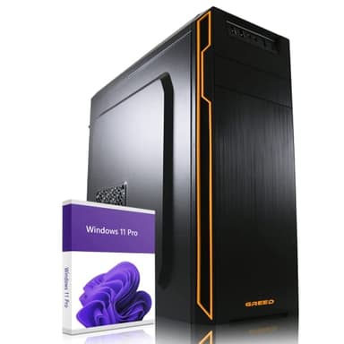 GREED® Basic PC con Intel Core i5 4590 - Ordenador de sombresa + PC rápido para la Oficina y el hogar con 3,7 GHz, 8GB RAM/Memoria - 512GB SSD - DVD+RW - USB3.0 - WLAN, Incl. Windows 11 Pro