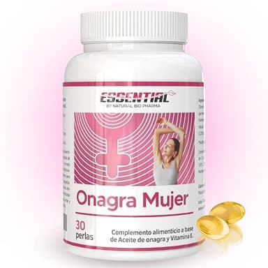 Aceite de Onagra Perlas con Vitamina E. Potenciador Sexual Masculino y Femenino. Para Menopausia y Fertilidad Mujer. Colesterol, Dolor Menstrual y SOP