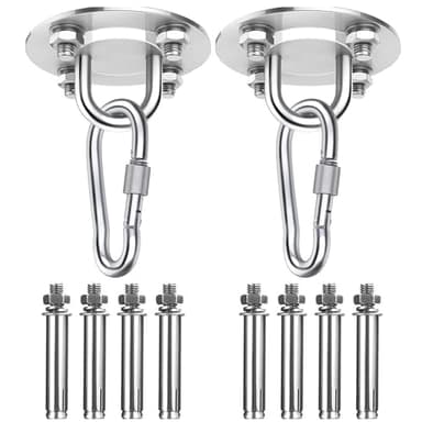 GULINO Gancho de Techo, Soporte Saco Boxeo de Acero Inoxidable de hasta 400 kg, Soporte Silla Colgante, Anclaje Pared, Ganchos de Techo, Soporte Hamaca Colgante, Soporte Columpio