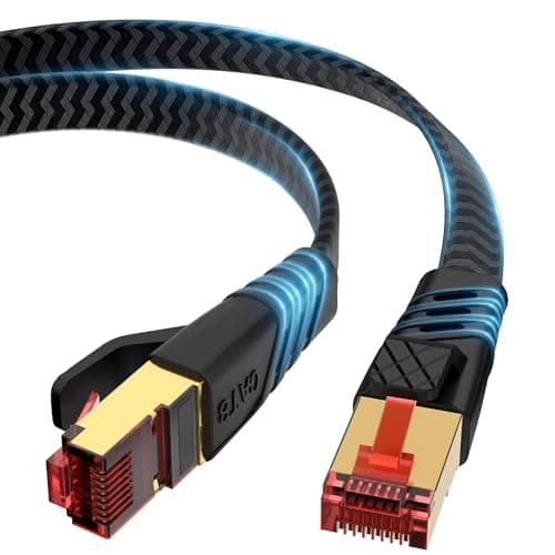 lalasis Cable Ethernet, Cat 8 3M Cable De Red 40gbps Cable Ethernet 2000mhz Alta Velocidad S/FTP RJ45 Poe Lan Gigabit Nylon Cable De Red Para Router MóDem Computadora Switch Ps5 Ps4 Smart Tv Laptop