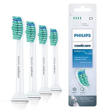 Philips Sonicare Cabezales Originales ProResults Standard para Cepillo de Dientes Eléctrico Sónico – Paquete de 4 unidades en Blanco (Modelo HX6014/07)
