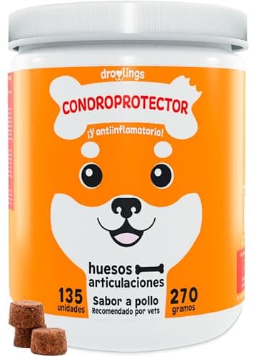 Condroprotector Perros y Antiinflamatorio con 135 masticables Vet Suplemento Natural para Cadera y Articulaciones