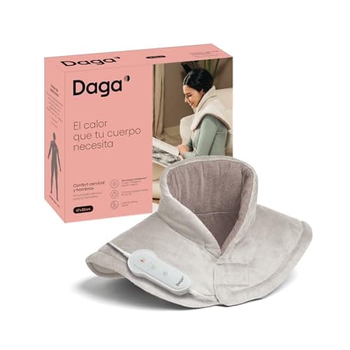 Daga, Almohadilla Térmica Confort Cervical y Hombros, Tecnología Intellisense, Doble Tejido, Multitemporizador, 4 Temperaturas, 47x52 cm