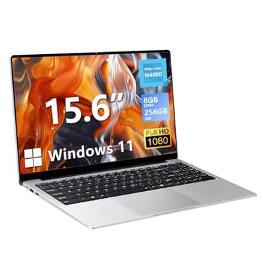 Ordenador Portátil 15.6'', 8GB RAM DDR4 256GB SSD Portátil, Windows 11 PC Portatil Celeron N4000 CPU, Ultradelgado y Portátil con TF Card Slot, IPS 1980*1080 Pantalla, Mini HDMI/USB3.0/BT5.0