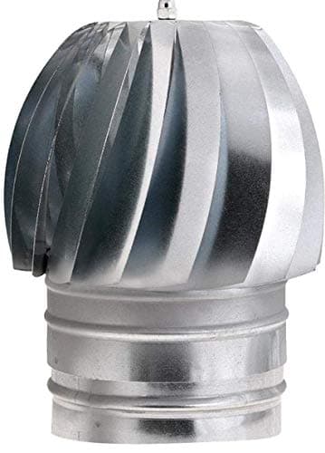 SOMBRERO EXTRACTOR DE HUMO 200MM O 20CM EN ACERO GALVANIZADO GORRO GIRATORIO PARA SALIDA DE HUMO DE CHIMENEAS ESTUFAS DE DIAMETRO: (200)