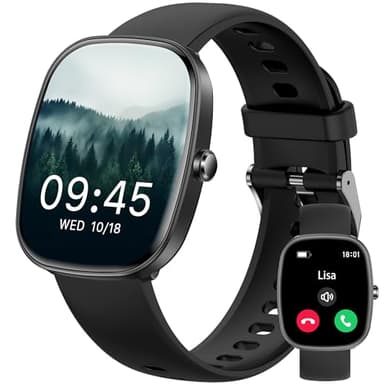 Reloj Inteligente Hombre Mujer con Llamadas Bluetooth, 1.83" Smartwatch con Presión Arterial/Pulsómetro/SpO2/Sueño, Podómetro, 120+ Modos Deportivos, IP68 Impermeable Smart Watch para Android iPhone