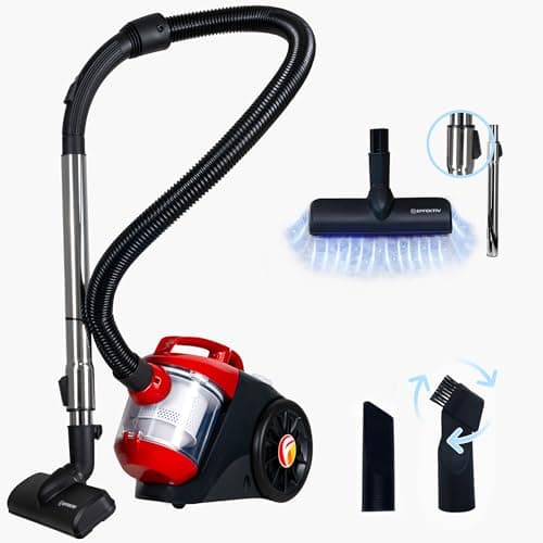 EFFEKTIV - Aspiradora Sin Bolsa 1000X 1,5L | Aspirador Trineo Ciclónica | 1200W de Potencia | 85000Pa Succión | Filtro HEPA Lavable | Tubo Telescópico Acero | Cable con Enrollado Automático |Compacta