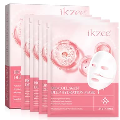 Bio Collagen Mask 4PCS, Mascarilla de Colageno,Mascarilla Bio Colágeno Noche, Bio Collagen Real Deep Mask, Bio Collagen Mask Overnight, Mascarilla Facial Hidratante para Hidratación, Antiarrugas