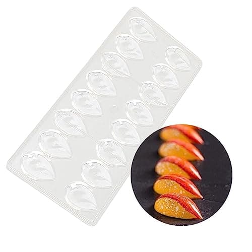 Voarge - Molde para chocolate (policarbonato, con moldes de loto, diseño de oliva Fruit Drop Eau Lemon Lotus