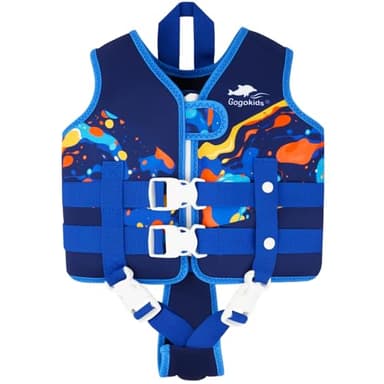Gogokids Chaleco de Natación para Niños Chaleco Flotador para 1-9 Años Niños Niñas, Chaleco de Piscina con Tirantes Dobles Ajustables, Chaleco de Natación de Flotabilidad Fuerte para Aprender a Nadar