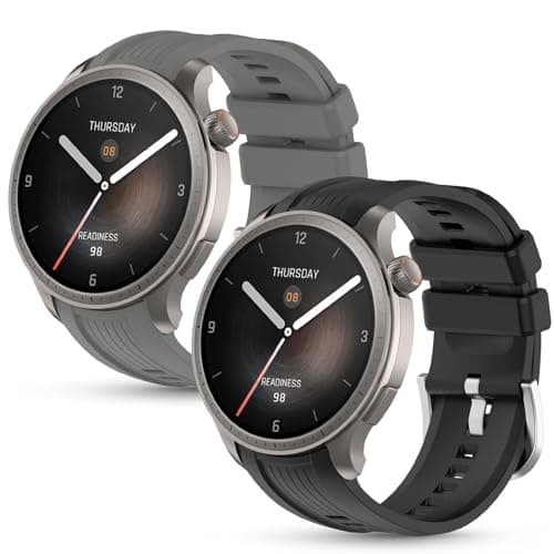 CHULN 2 Piezas Correa para Amazfit Balance, Ajustable Impermeable Deportiva Suave Silicona Recambio Pulsera Correa para Amazfit Balance(A2286).
