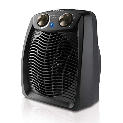 Taurus Tropicano 2400 Calefactor, termoventilador, 2 potencias de calor + ventilador, 2400W, asa de transporte, termostato ajustable, silencioso, diseño negro
