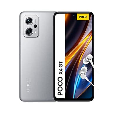Xiaomi MZB0C1HEU Poco X4 GT 5G Smartphone Pantalla de 6.6” 144Hz DynamicSwitch, MediaTek Dimensity 8100, Triple Cámara de 64MP, 5080mAh, Color Plata, 8 + 256 GB