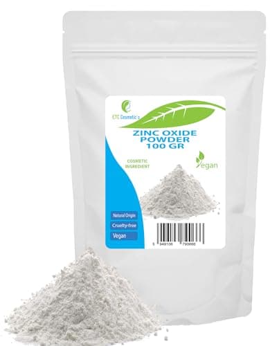 Polvo de óxido de zinc - 100 gr - Ingrediente cosmético, material de alta pureza, no nano