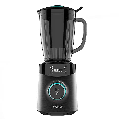 Cecotec Batidora de Vaso Power Black Titanium 2500MAX Advance. 2500W Máxima Potencia, Cuchilla de 8 Hojas con Recubrimiento de Titanio Negro, 1,8L, 10 Velocidades + Función Turbo, Filtro Licuados