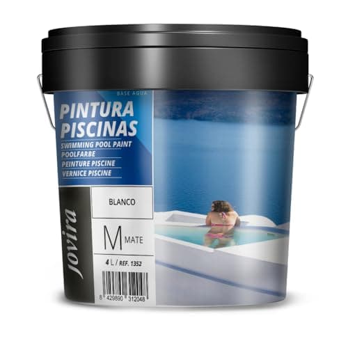JOVIRA PINTURAS Pintura Piscinas al Agua. Protección y decoración de piscinas. (4 Litros, blanco)
