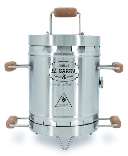 EL BARRIL - Barril para parrilla y ahumador (pequeño) | Barril 100% de acero inoxidable | Puedes asar, ahumar, asar y hornear | Sin humo, distribución uniforme del calor y conservación perfecta para