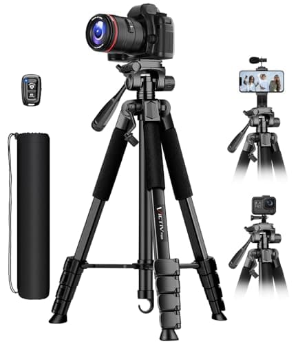 Victiv 172cm Tripode Camara, Tripode para Movil con Soporte Teléfono & Control Remoto, Tripod Camara Reflex para Sony Nikon Canon, Ligero Trípode Móvil para iPhone 15/14/13/12/11 Pro MAX