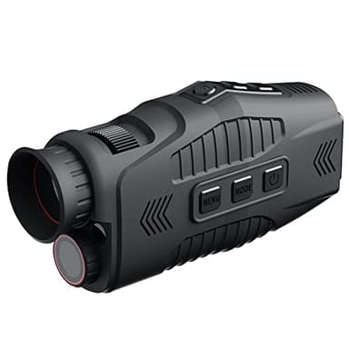 Mulcort Monocular de Visión Nocturna, 1080P Gafas de Visión Nocturna, Zoom Digital 5X, Distancia de Visión Nocturna de Oscuridad Total de 300 Metros para Caza al Aire Libre Viaje en Bote