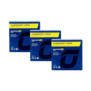 Recuperat-ion - Bebida Deportiva Hydrasport, Óptima Hidratación para Ejercicio, Sales Minerales y Energía, Fácil Digestión, Bebida hipotónica, Recuperación Electrolitos (Pack 3 uds limón)