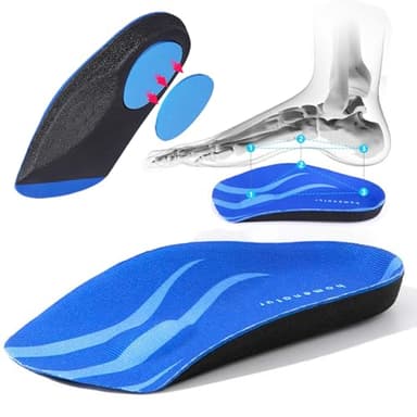 Plantillas Fascitis Plantar - 1 Par - Pies Planos y Cavos - Diseño Ortopedicas Taloneras Media Plantilla Hombre y Mujer - Soporte de Arco 3,2cm - Alivio Dolor (M 38-42)