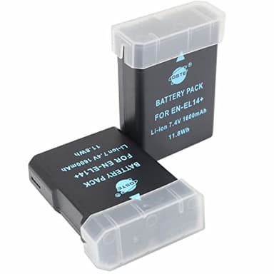 DSTE 2 Piezas de Recambio de bateria EN-EL14 Compatible con Nikon D3100 D3200 D3400 D3500 D5100 D5200 D5300 Coolpix P7000 P7100 P7700