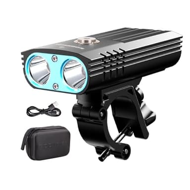 Soonfire FD39 Faro Delantero de Bicicleta Recargable USB-C súper Brillante, 2 ledes de 2530 lúmenes con un Alcance Efectivo de 177 Metros, Resistente al Agua, Montaje y desmontaje rápido