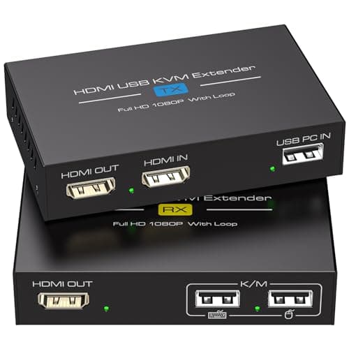 VEDINDUST 120M 400FT HDMI KVM USB Extender RJ45 Sur Single Cat5e 6 7 Full HD 1080P60HZ Support Sortie Cyclique EDID Pour La Souris et Le Clavier De Commande à Distance