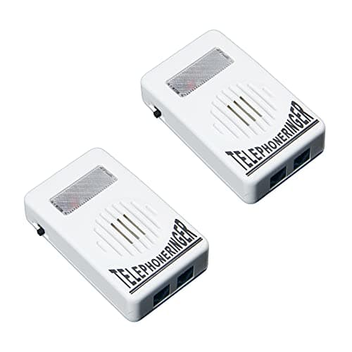 GAOHOU 2 amplificadores de timbre de teléfono, timbre de teléfono más fuerte, altavoz de timbre de teléfono fijo con luz intermitente para herramientas de hogar de ancianos