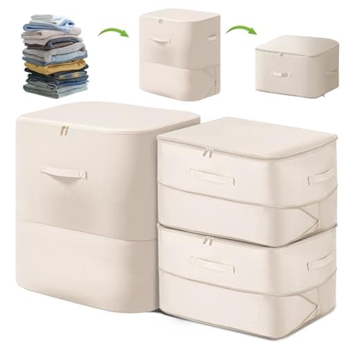 Feelhap Cajas Almacenaje Ropa Plegable,3 Piezas Bolsas de Vacío Ropa Bolsa de Almacenamiento Ropa,Organizador de Compresión que Ahorra Espacio,Bolsas para Guardar Ropa Organizador Armario(2L + 1XL)