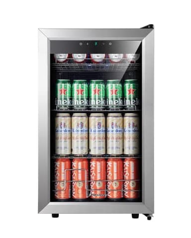 Kalamera frigorífico para cerveza, 68L frigorífico independiente para bebidas con puerta de cristal, control táctil digital, acero inoxidable, KRC-70BV