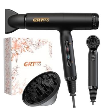 Secador Ionico Secador Pelo Profesional 2200W EC Motor 110,000RPM,Secador Pelo Viaje 320g 200 Millones de Iones,Secador Pelo con Difusor 3Velocidades 4Temperaturas para Viajes Deportes Mujeres Hombres