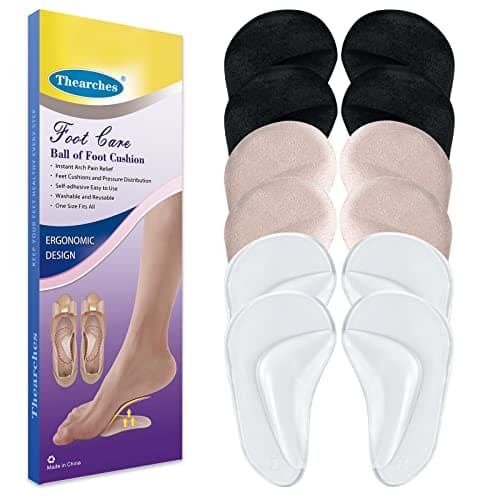Plantillas de Soporte de Arco de Gel, 6 Pares Almohadillas Adhesivas de Arco Alto Ortopédico de Silicona para Pies Planos y Fascitis Plantar, Aliviar la Presión y el Dolor de Pies, Unisex