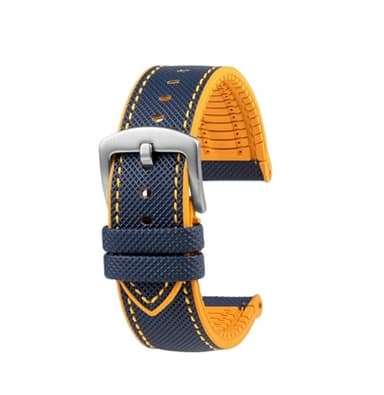 AXTGBHL Ajuste for CITIZEN Blue Angel Men Radio Wave Watch AT8020-54L/8020-03L/JY8078 Series lona Nylon + correas de reloj de goma 22mm 23mm(C-Blue yellow-S pin,22mm)