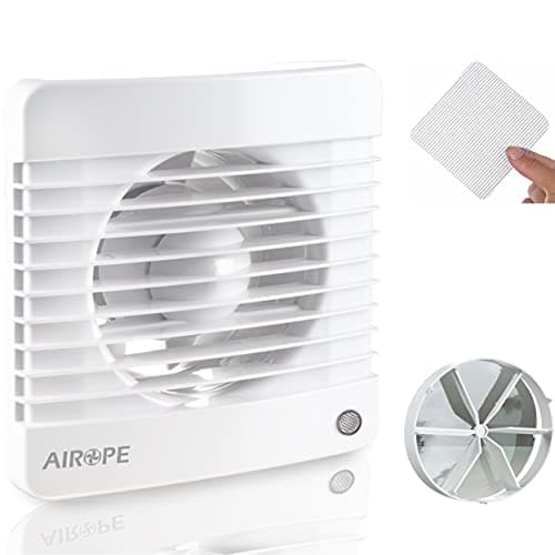 Airope,Ventilador extractor de baño aire 150 mm Silencioso con válvula Anti retorno + mosquitera integrada,242 m3/h,Ideal para baño,cocina,inodoro,silencioso,bajo consumo