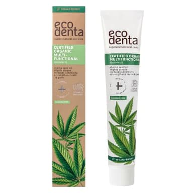 Pasta de dientes Ecodenta sin flúor Multifuncional 75ml Pasta de dientes certificada ecológica con Matcha Citrato de potasio Jugo de aloe vera Aceite esencial de menta