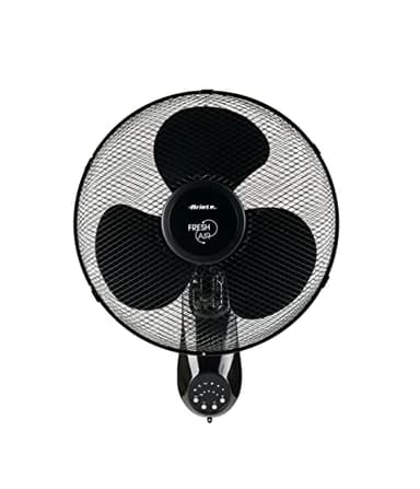 Ariete 802 Ventilador de pared, 50 W, 3 aspas de 40 cm, 3 velocidades, 3 modos de ventilación, mando a distancia, función oscilación, negro
