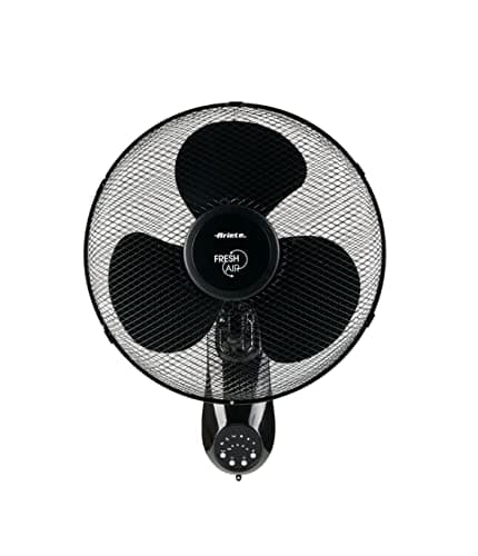 Ariete 802 Ventilador de pared, 50 W, 3 aspas de 40 cm, 3 velocidades, 3 modos de ventilación, mando a distancia, función oscilación, negro