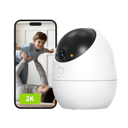 Beans View 2K Cámara de Interior para Seguridad, visión Nocturna en Color, Vista de 360°, cámara Wi-Fi para Mascotas/Perros/Gatos, Detección Humana, Autoseguimiento, Trabajar con Alexa (D210 3MP)