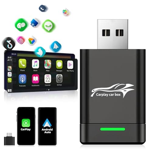 Adaptador inalámbrico Carplay y inalámbrico Android Auto, 2 en 1 Auto Car Play Wireless Dongle para OEM Wired Carplay Android Auto Car Control Estable y sin demora