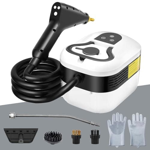 Limpiador de vapor, 2500W 4.5 bar limpiador de vapor de mano con 6 velocidades ajustables y 4 cabezales de cepillo