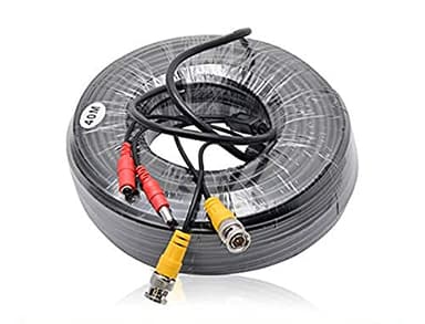 MASO Cable de alimentación de vídeo BNC 50 m RCA DC para cámara de videovigilancia y grabadora de vídeo digital