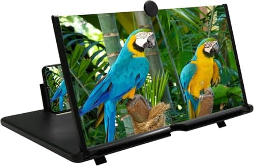 Chililon Lupa de Pantalla de 16 Pulgadas para teléfono Celular 3D HD Ampliador de Pantalla de Aumento Compatible con Todos los teléfonos Inteligentes(Negro)