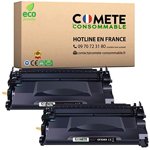 2 cartuchos de tóner CF226X 26X Premium para HP LaserJet Pro M402d M402dn M402dne Comète France