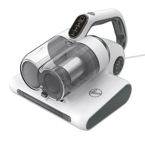 Hoover Ultravortex 2.0 Aspirador de Mano Especial Colchones con Sensor de Polvo, 4 en 1, Antiácaros y Antibacterias, Luz UV-C, Especial Alergias, Función Secado, Previene el Moho, Ligero [HMC510UV]