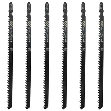 Gentpovth Juego de 6 Hojas de Sierra de Calar Profesionales T744D con Estuche de Plástico, Mango de Leva Simple tipo T y Hojas de Sierra de Calar, Ideal para cortar madera, paneles, plásticos y PVC