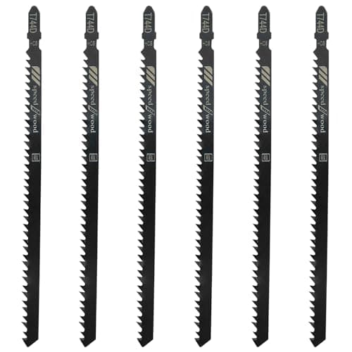 Gentpovth Juego de 6 Hojas de Sierra de Calar Profesionales T744D con Estuche de Plástico, Mango de Leva Simple tipo T y Hojas de Sierra de Calar, Ideal para cortar madera, paneles, plásticos y PVC