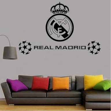 YANDAOFANG Fútbol del Real Madrid: Adhesivos de Pared Removibles para Sala de Estar, CREA un Ambiente Deportivo Entusiasta 75×35 cm