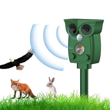 Repelente Gatos,USB,Repelene de Animales al Aire Libre como Gatos, Ratas, Perros, Aves, Zorros,Solar Ultrasónico Repelente para Gatos,Outdoor Repeller para Los Animales