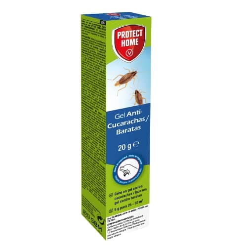 PROTECT HOME Gel anticucarachas de acción inmediata, eficacia Total, Sencillo y fácil de Usar. Gel Profesional con jeringuilla 20g, 86601117